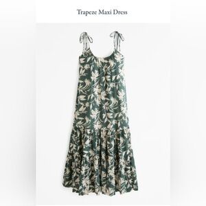 Abercrombie & Fitch Green Floral trapeze Maxi Dress - sz l